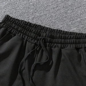 Erkek Harfli Grafik Bağcıklı Bel Şort Jogger Antrenman Baba Ve Ben