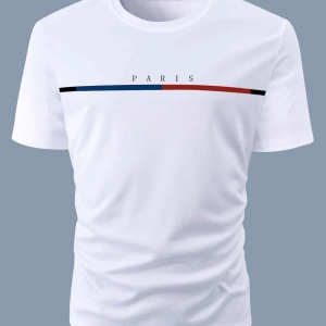 Erkek Harfli Grafik Günlük Kısa Kollu Tişört, Erkek Arkadaş Hediyesi