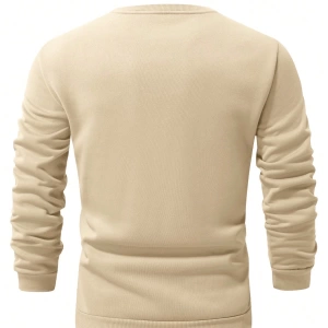 Erkek Harfli Grafik Sweatshirt Dışarı Çıkma Mürettebat Yaka Siyah Grafik Uzun
