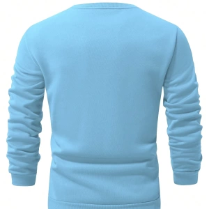 Erkek Harfli Grafik Sweatshirt Dışarı Çıkma Mürettebat Yaka Siyah Grafik Uzun