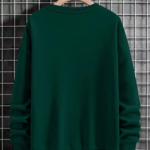 Erkek Harfli Grafik Sweatshirt Dışarı Çıkma Mürettebat Yaka Siyah Grafik Uzun
