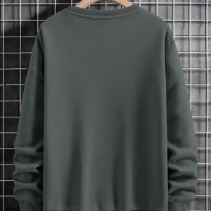 Erkek Harfli Grafik Sweatshirt Dışarı Çıkma Mürettebat Yaka Siyah Grafik Uzun