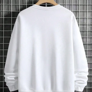 Erkek Harfli Grafik Sweatshirt Dışarı Çıkma Mürettebat Yaka Siyah Grafik Uzun