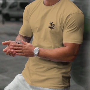 Erkek Harfli Grafik Tişört