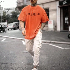 Erkek Harfli Grafik Tişört