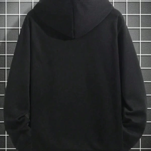 Erkek İtalyan Yaratıcı Baskılı Günlük Çok Yönlü Harfli Kapşonlu Sweatshirt Termal Astarlı