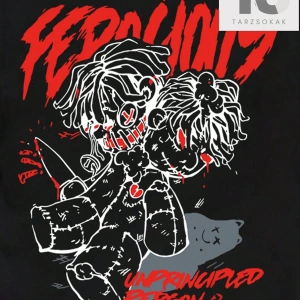 Erkek Kafatası Desenli Kısa Kollu Tişört