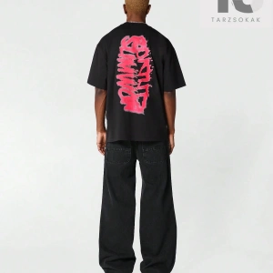 Erkek Kafatası El ve Poker Kartı Baskılı Tişört