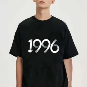 Erkek Kahverengi 1996 Baskılı Bisiklet Yaka Tshirt