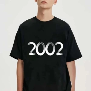 Erkek Kahverengi 2002 Baskılı Bisiklet Yaka Tshirt
