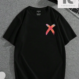 Erkek Kalp ve Ayı Desenli Tişört