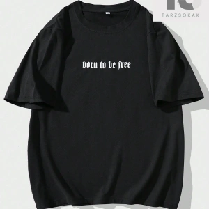 Erkek Kanat Ve Çapraz Desenli Yuvarlak Yaka T-shirt