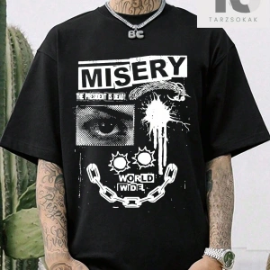 Erkek Karakter ve Harf Baskılı Tişört