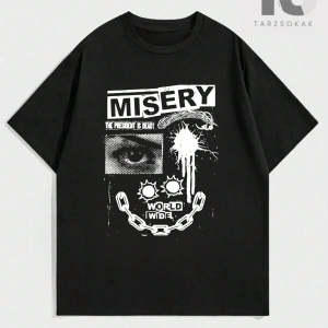 Erkek Karakter ve Harf Baskılı Tişört