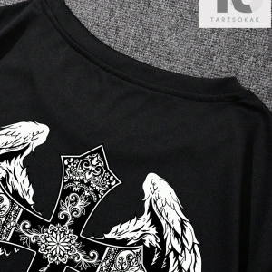 Erkek Karikatür & Slogan Grafikli Düşük Omuz Tişörtü