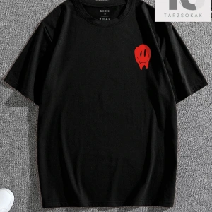 Erkek Karikatür Ve Slogan Grafikli Tişört