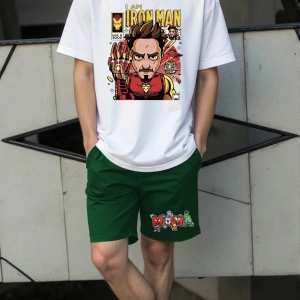 Erkek Kartal Baskılı Günlük Kısa Kollu Tişört ve Pantolon Set