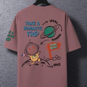 Erkek Komik Graffiti Karikatür Baskılı Bol Kesim Kısa Kollu Tişört, Erkek Ark