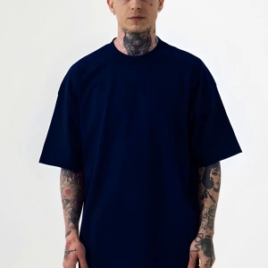 Erkek Lacivert Batik Oversize T-shirt Kısa Kollu