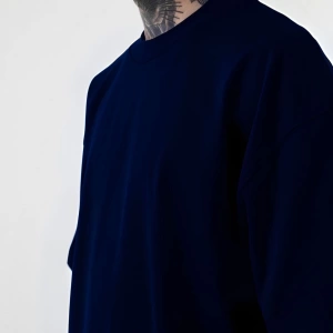 Erkek Lacivert Batik Oversize T-shirt Kısa Kollu
