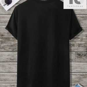 Erkek Loose Fit Palmiye Ağacı ve Mektup Baskılı Kısa Kollu Tişört