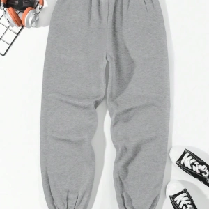 Erkek Mektup Baskılı Bağcıklı Bel Jogger Pantolon