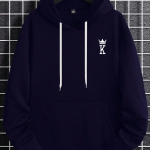 Erkek Mektup Baskılı Günlük Kapüşonlu Sweatshirt, Günlük Giyim İçin Uzun Koll