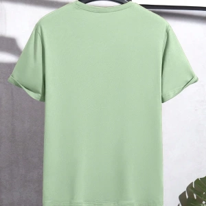 Erkek Mektup Baskılı Kısa Kollu Slim Fit Tişört
