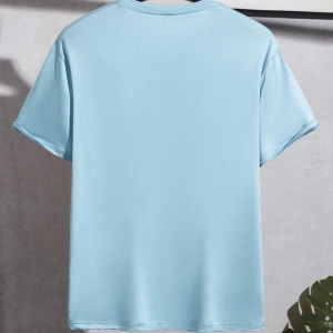 Erkek Mektup Baskılı Kısa Kollu Slim Fit Tişört