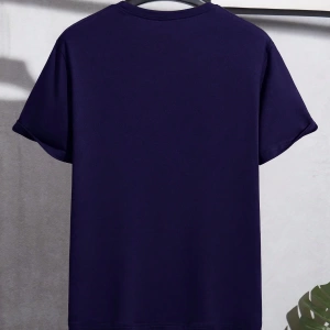 Erkek Mektup Baskılı Kısa Kollu Slim Fit Tişört