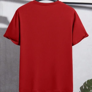 Erkek Mektup Baskılı Kısa Kollu Slim Fit Tişört