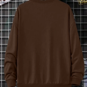 Erkek Mektup Baskılı Mürettebat Yaka Günlük Polar Sweatshirt