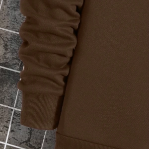 Erkek Mektup Baskılı Mürettebat Yaka Günlük Polar Sweatshirt