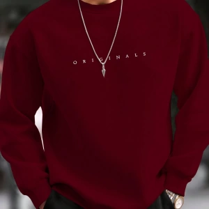Erkek Mektup Baskılı Uzun Kollu Dışarı Çıkma Sweatshirt
