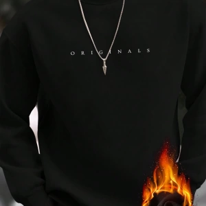 Erkek Mektup Baskılı Uzun Kollu Dışarı Çıkma Sweatshirt