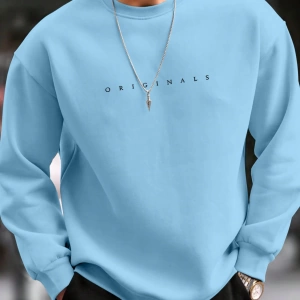 Erkek Mektup Baskılı Uzun Kollu Dışarı Çıkma Sweatshirt