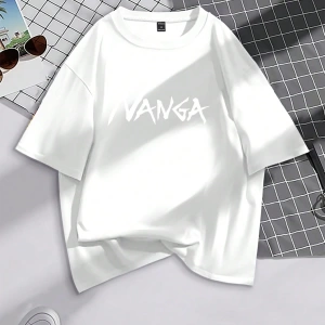 Erkek Mektup Baskılı Yuvarlak Yaka Kısa Kollu Rahat Slim Fit Tişört