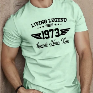 Erkek Mektup Baskılı Yuvarlak Yaka Kısa Kollu Rahat Slim Fit Tişört Erkekler