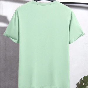 Erkek Mektup Baskılı Yuvarlak Yaka Kısa Kollu Rahat Slim Fit Tişört Erkekler