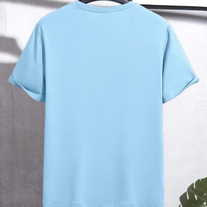Erkek Mektup Baskılı Yuvarlak Yaka Kısa Kollu Rahat Slim Fit Tişört Erkekler