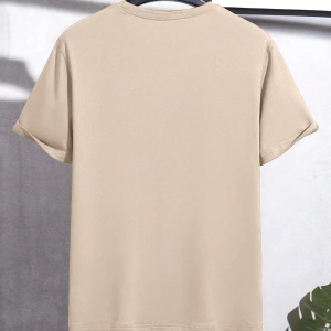 Erkek Mektup Baskılı Yuvarlak Yaka Kısa Kollu Rahat Slim Fit Tişört Erkekler