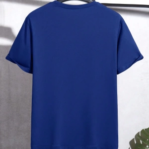 Erkek Mektup Baskılı Yuvarlak Yaka Kısa Kollu Rahat Slim Fit Tişört Erkekler