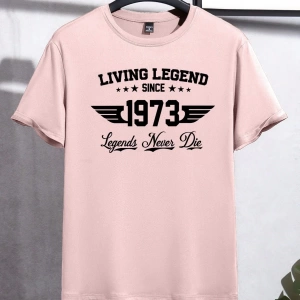Erkek Mektup Baskılı Yuvarlak Yaka Kısa Kollu Rahat Slim Fit Tişört Erkekler
