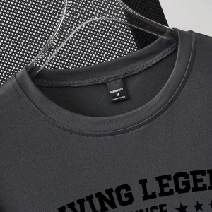 Erkek Mektup Baskılı Yuvarlak Yaka Kısa Kollu Rahat Slim Fit Tişört Erkekler