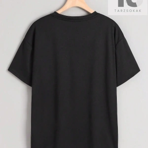 Erkek Melek ve Harf Baskılı Kısa Kollu Tişört