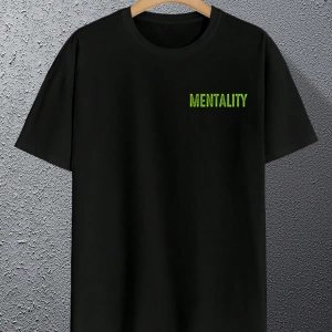 Erkek Melek Ve Slogan Baskılı Tişört