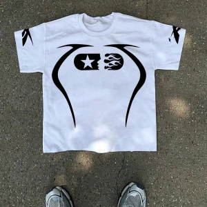 Erkek Moda Rahat Harf Grafik Baskılı Yuvarlak Yaka Kısa Kollu Tişört