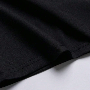 Erkek Moda Sokak Grafik Baskılı Bol Kesim Siyah Kısa Kollu Tişört