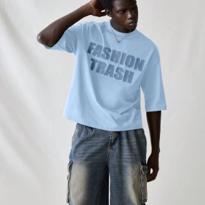 Erkek Modası Rahat Moda Kentsel İngilizce Harf Metin Grafik Baskı Bol Kesim Kısa Kollu