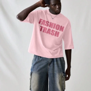 Erkek Modası Rahat Moda Kentsel İngilizce Harf Metin Grafik Baskı Bol Kesim Kısa Kollu